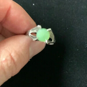Sterling silver and Jade ring size 6.25